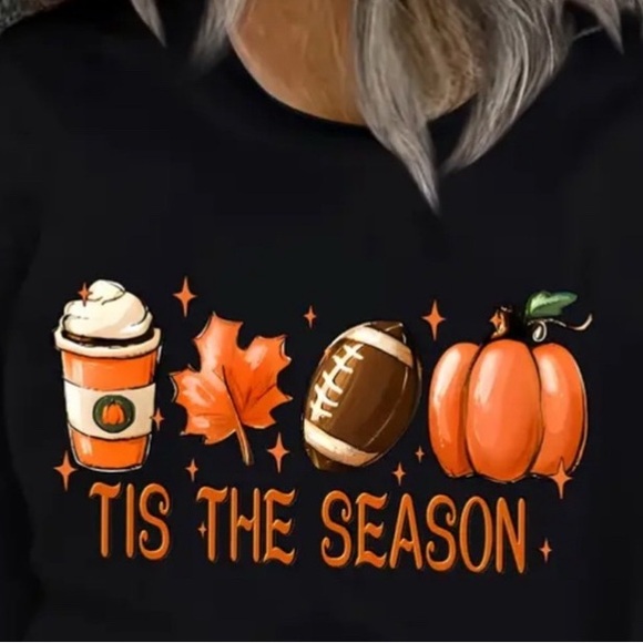 🏈Vibrant Halloween Print Long Sleeve Crew Neck T-Shirt Soft - Picture 5 of 8